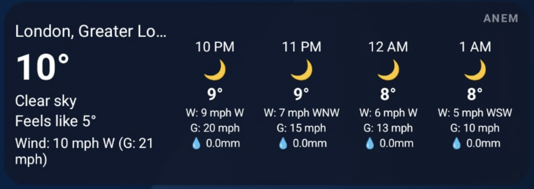 Weather Widget 1